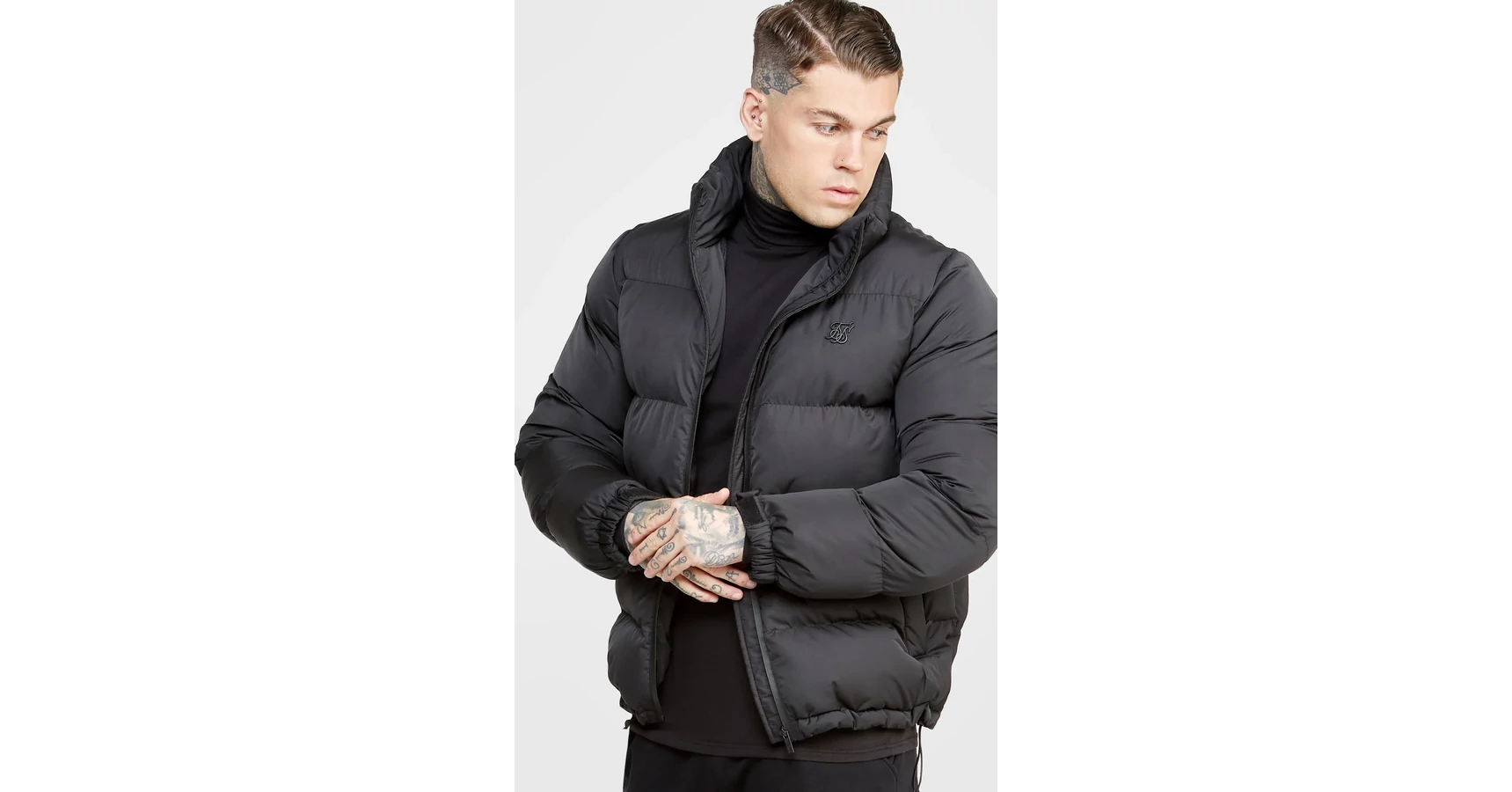 Sale Chaqueta SikSilk Bubble Jacket Negra Abrigo Con Estilo